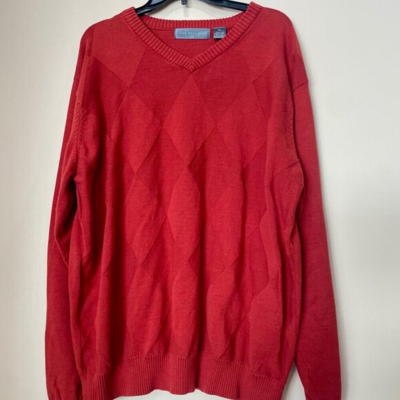 OSCAR DE LA RENTA SWEATER KNITTED 100% COTTON SZ XXL RED JUMPER AESTHETIC CORE - Picture 7 of 14